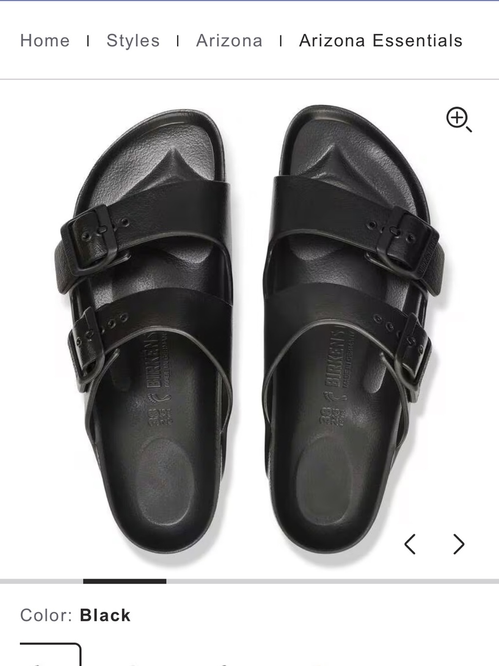 Birkenstock Black Arizona Two-Strap EVA Sandals